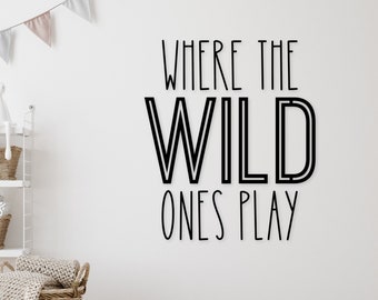 Playroom Sign | Wild Ones Play Kids Sign | Playroom Wall Decor | Safari Themed Playroom | Nursery Wood Letters
