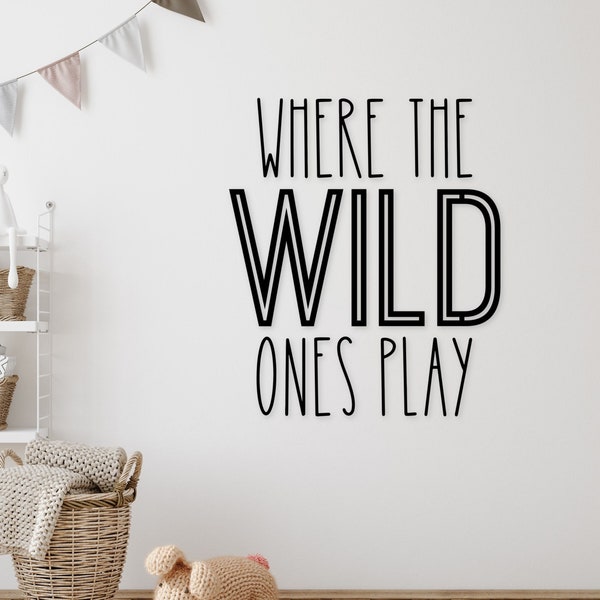 Playroom Sign | Wild Ones Play Kids Sign | Playroom Wall Decor | Safari Themed Playroom | Nursery Wood Letters