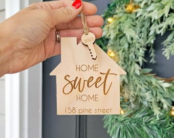 Home Sweet Home Ornament | Custom Home address Ornament | New Home Christmas Ornament | Closing Gift/Real Estate Gift Christmas