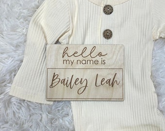 Hello My Name Is Sign | Birth Announcement | Baby Name Announcement | Baby Shower Gift | Newborn Photo Prop
