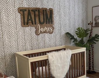 Large Wood Name Sign | Nursery Name Sign | Layered 3D Baby Name Sign | Custom Name Sign