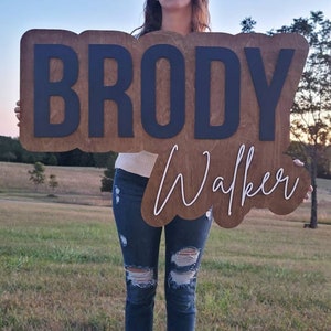 Large Wood Name Sign | Nursery Name Sign | Layered 3D Baby Name Sign | Custom Name Sign