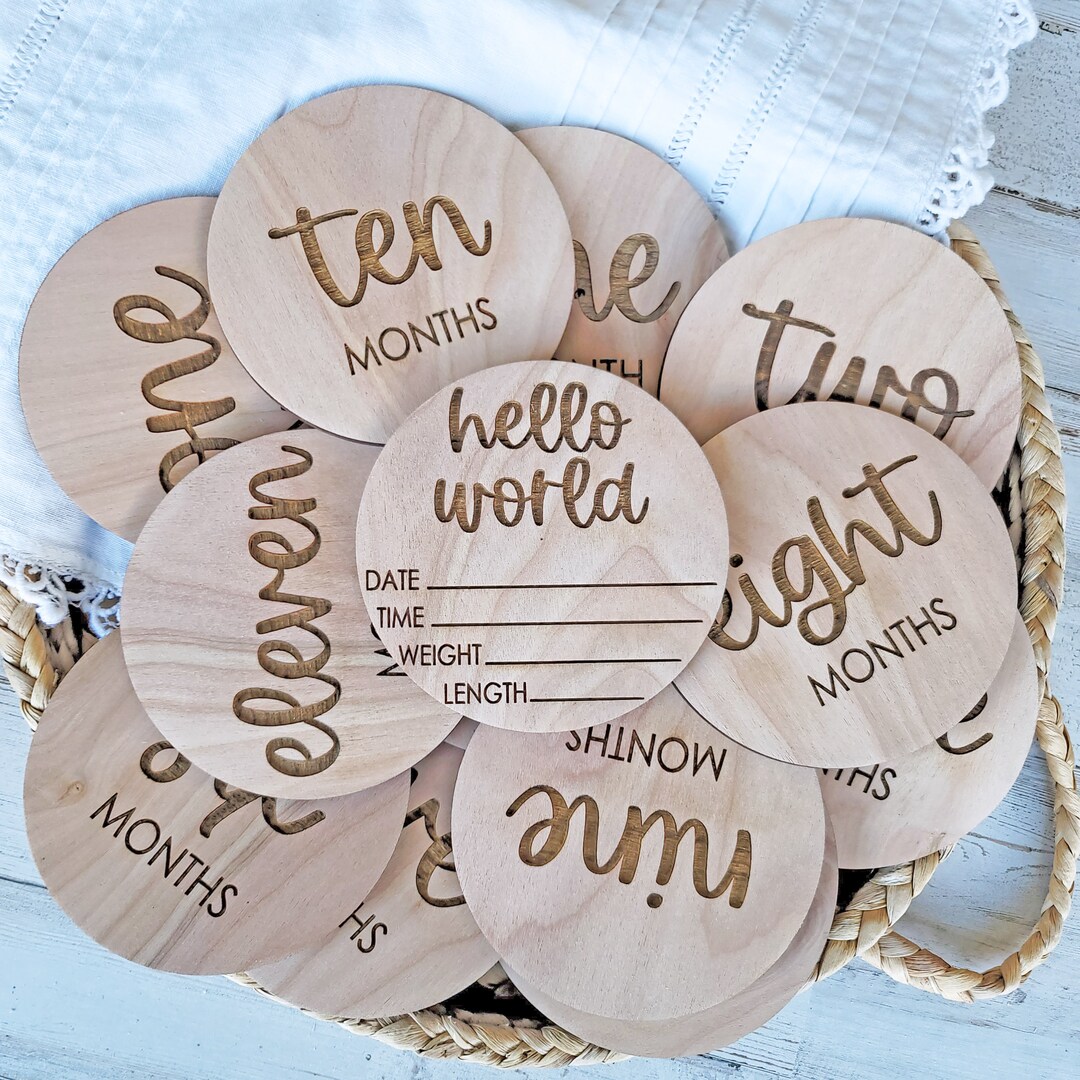 Baby Monthly Milestones | Baby Birth Stat Sign | Monthly Photo Prop for ...