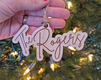 Wedding Gift Ornament | Last Name Ornament | First Christmas Married Ornament | Custom Christmas Ornament