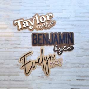 Large Wood Name Sign | Nursery Name Sign | Layered 3D Baby Name Sign | Custom Name Sign