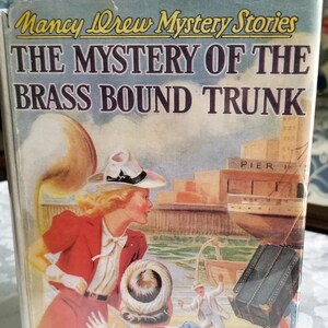 The Mystery of the Brass-Bound Trunk by Carolyn Keene (1940-41, RARE dj)