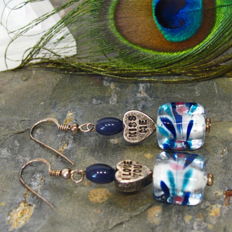 Valentine Earrings Candy Heart Dangle Earrings With Sweet Etsy