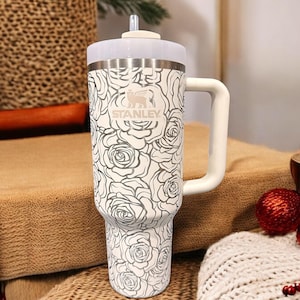 40 Oz Tumbler W/ Engraved Roses - Etsy