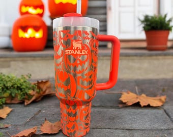 Jack O Lantern Tumbler - Stanley and Unbranded - 40oz