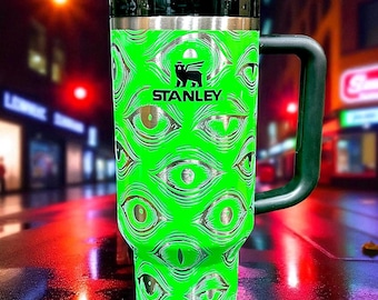 Creepy Eyes Tumbler - Laser Engraved - Stanley and Unbranded - 40oz
