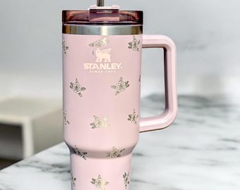 Tea Roses Tumbler - Stanley and Unbranded - 40oz - Laser Engraved