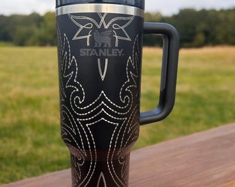 Boot Stitch Tumbler - Laser Engraved - Stanley and Unbranded