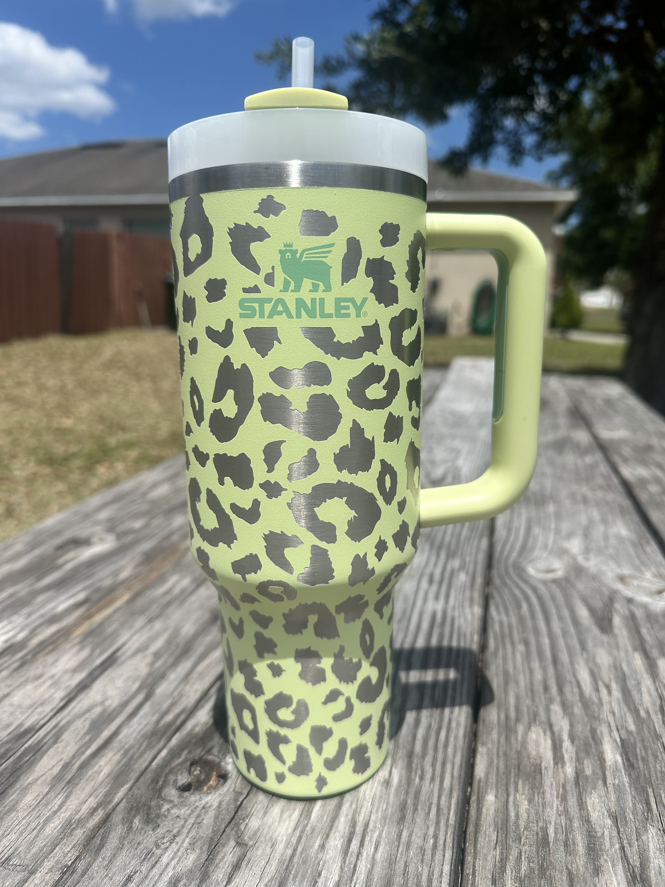 Customized Stanley Tumbler Ombré Leopard Tumbler 40oz Personalized