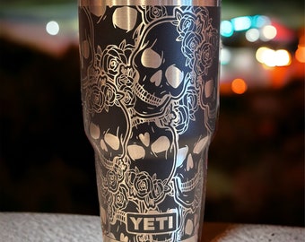 30oz Skull and Roses Tumbler
