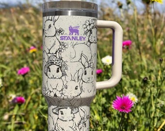 40 oz Bunnies Tumbler - Laser Engraved