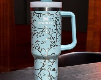 Cats Pattern Tumbler - Stanley - Laser Engraved