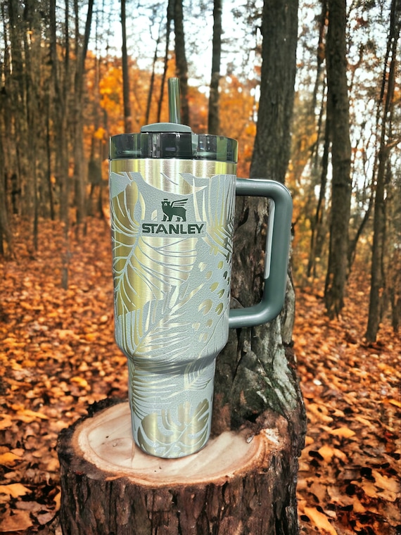 40 Oz Stanley & Unbranded Tumbler Tropical Engrave Monstera 