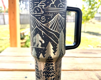 40 oz Forest Big Foot Tumbler - Laser Engraved