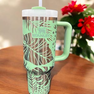 40 oz Tumbler Tropical Engrave - Monstera