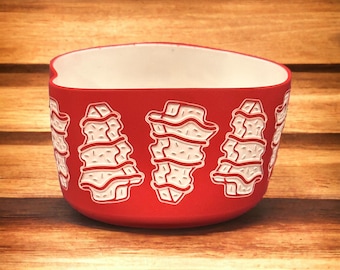 Red and White Christmas Theme Silicone Tumbler Boot - Laser Engraved