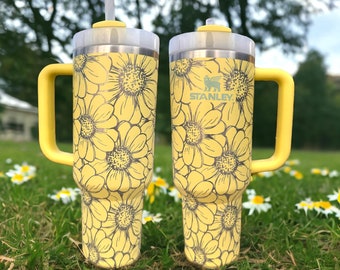 Daisy Tumbler - Stanley and Unbranded - 40oz - Laser Engraved