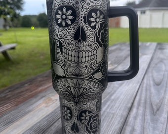 40oz Sugar Skull Tumbler