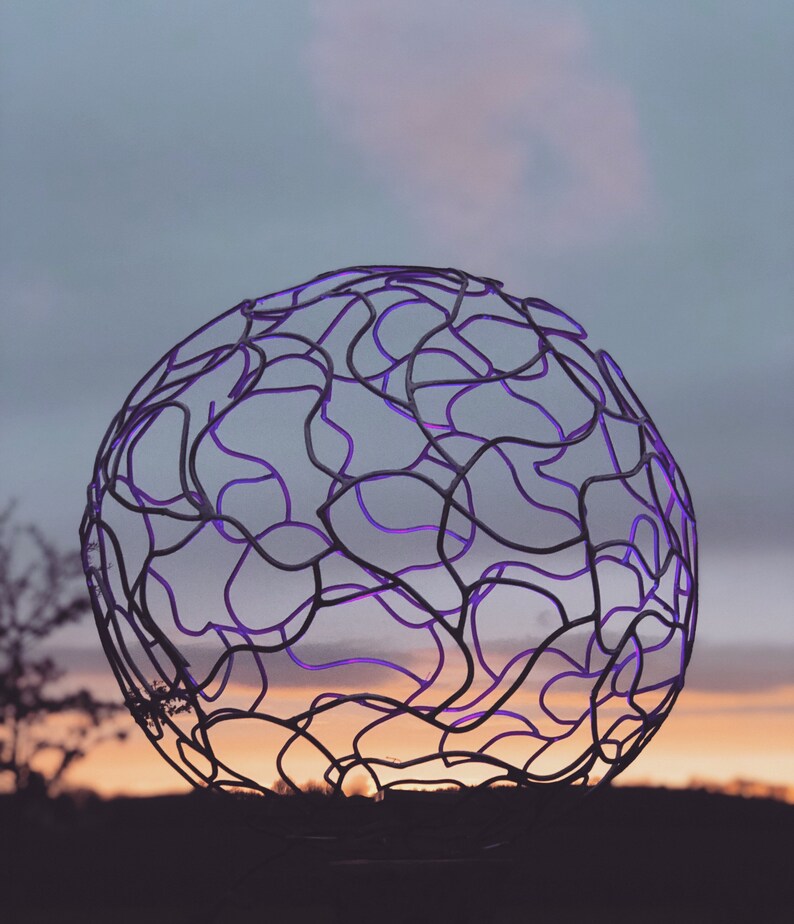 Metal Sphere Sculpture Medium Etsy UK