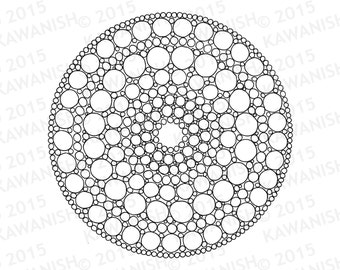 circles mandala adult coloring page gift wall art meditation zen