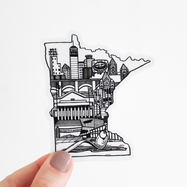 Minneapolis Sticker, Minnesota Sticker, State Sticker