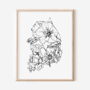 South Korea Art, South Korea Print, South Korea Art Print, South Korea Wall Art, South Korea Gift