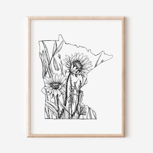 Minnesota Art, Minnesota Print, Minnesota Art Print, Minnesota Wall Decor, Minnesota Gift