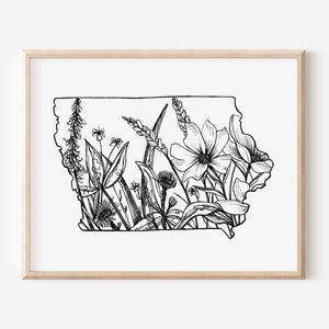 Iowa Art, Iowa Print, Iowa Art Print, Iowa Wall Art, Iowa Gift