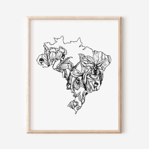 Brazil Art, Brazil Print, Brazil Art Print, Brazil Wall Art, Brazil Gift