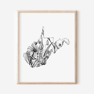 West Virginia Art, West Virginia Print, West Virginia Art Print, West Virginia Wall Art, West Virginia Gift