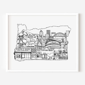 Digital Download: Portland Art, Portland Print, Portland Art Print, Portland Wall Art, Oregon Art, Oregon Print, Oregon Art Print