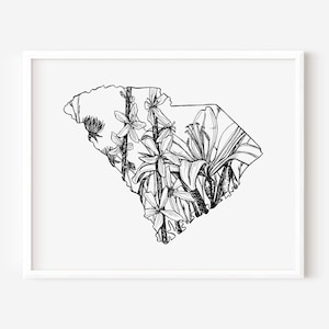 Descarga digital: Arte de Carolina del Sur, Impresión de Carolina del Sur, Impresión artística de Carolina del Sur, Arte mural de Carolina del Sur, Regalo de Carolina del Sur