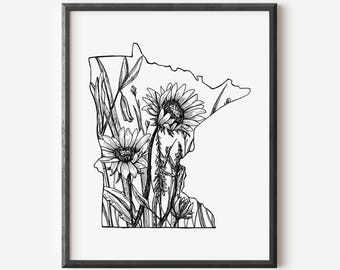 Minnesota Floral Art Print