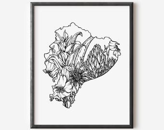 Ecuador Floral Art Print