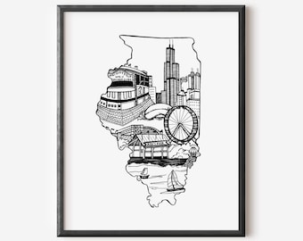 Chicago, Illinois Art Print