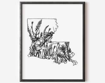 Louisiana Floral Art Print