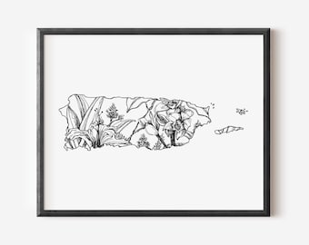 Puerto Rico Floral Art Print