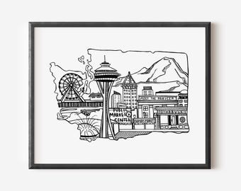 Seattle, Washington Art Print