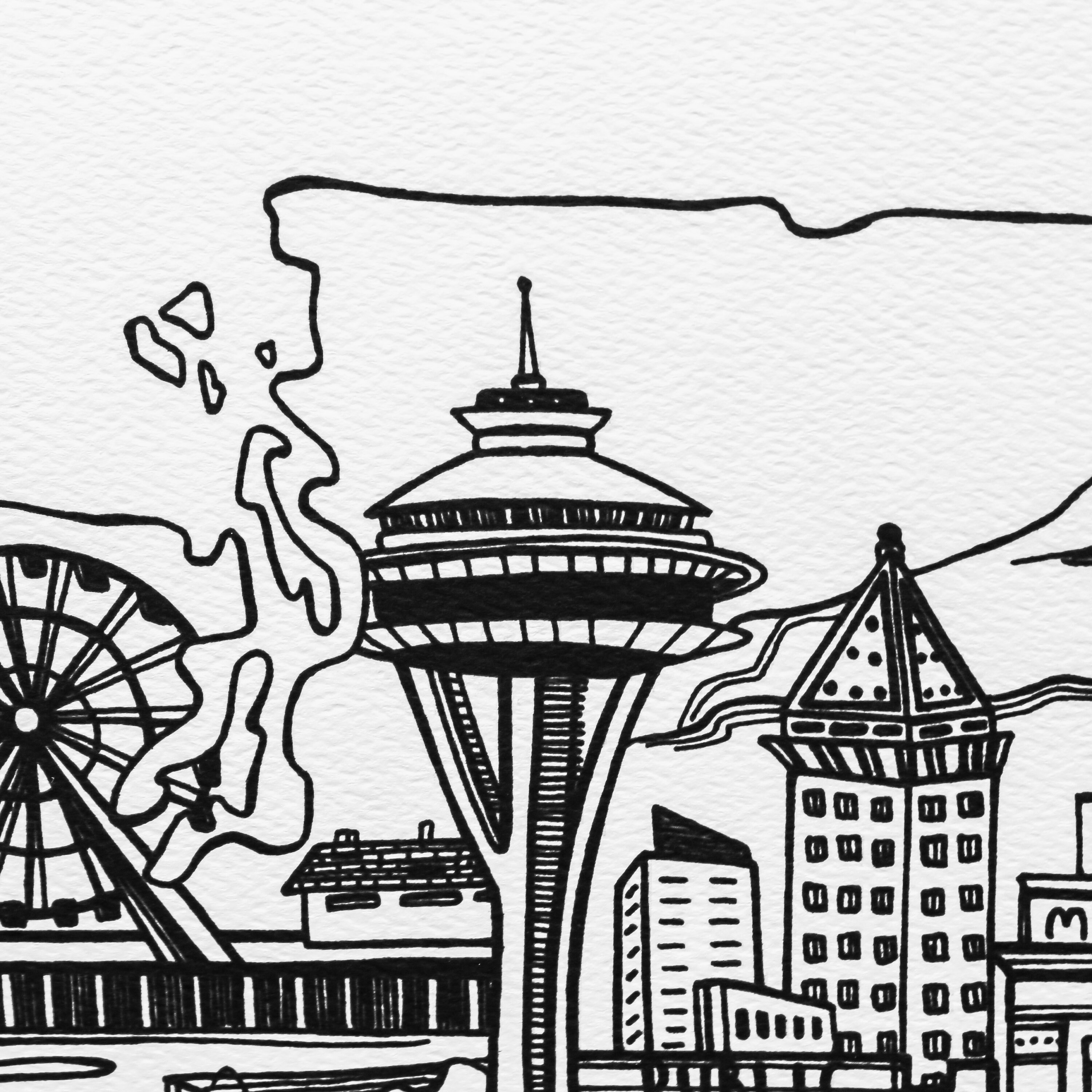 Seattle Art Seattle Print Seattle Art Print Seattle Wall Etsy