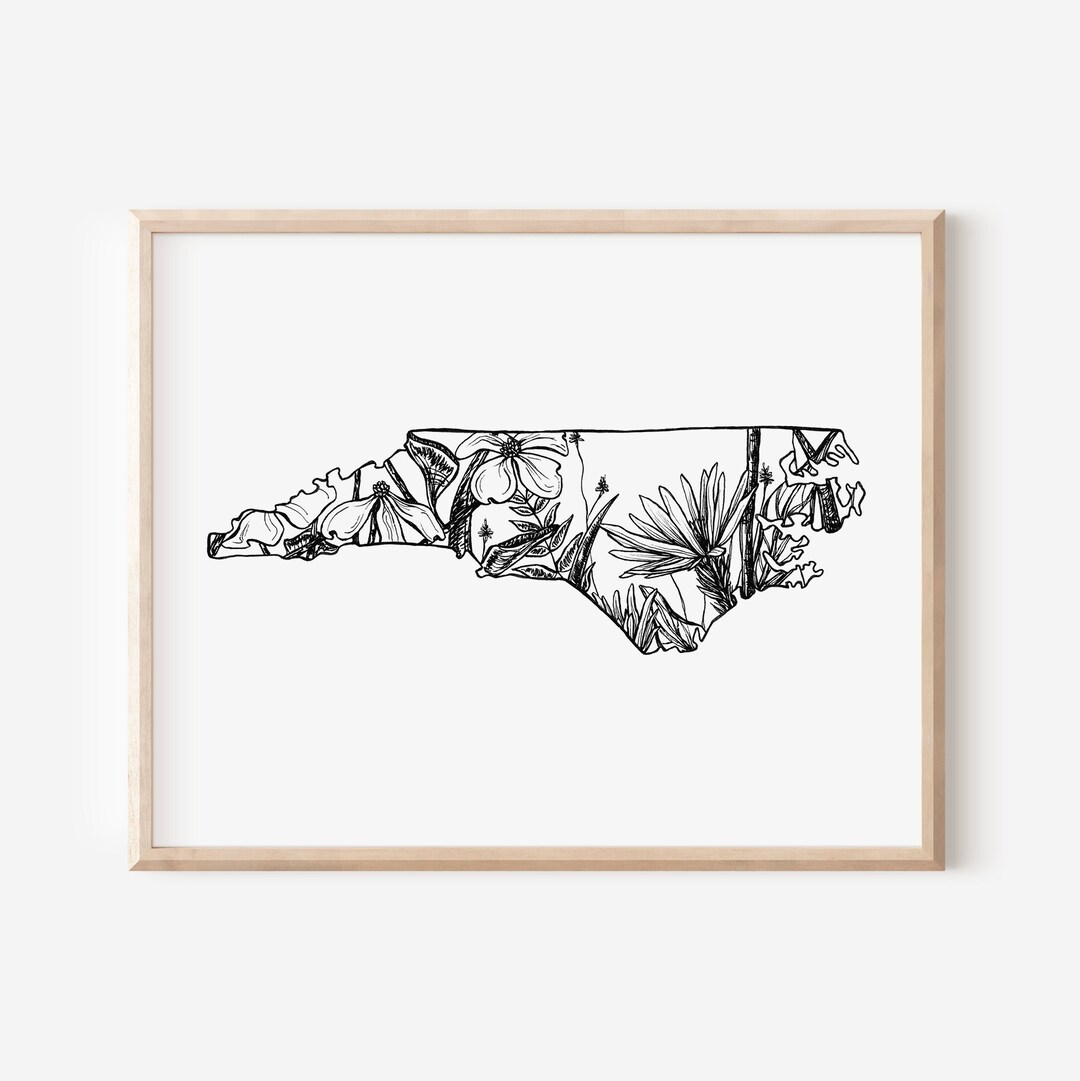 North Carolina Art, North Carolina Print, North Carolina Art Print