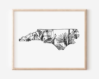 North Carolina Art, North Carolina Print, North Carolina Art Print, North Carolina Wall Art, North Carolina Gift