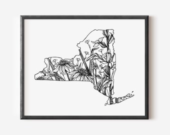 New York Floral Art Print