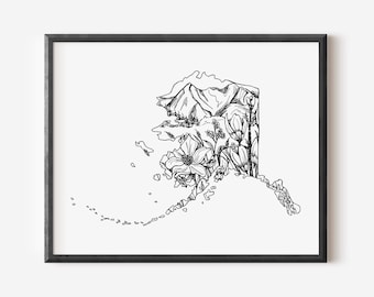Alaska Floral Art Print