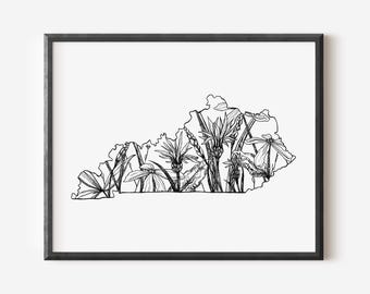Kentucky Floral Art Print
