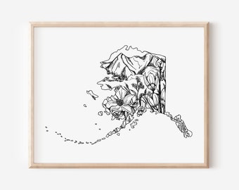 Alaska Art, Alaska Print, Alaska Art Print, Alaska Wall Art, Alaska Gift