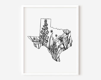 Digital Download: Texas Art, Texas Print, Texas Art Print, Texas Wall Art, Texas Gift